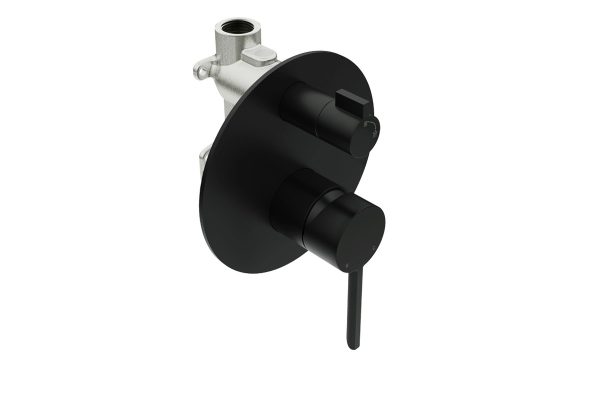 STILO Shower Mixer wDivert + Concealed Body (1412) -MBLK