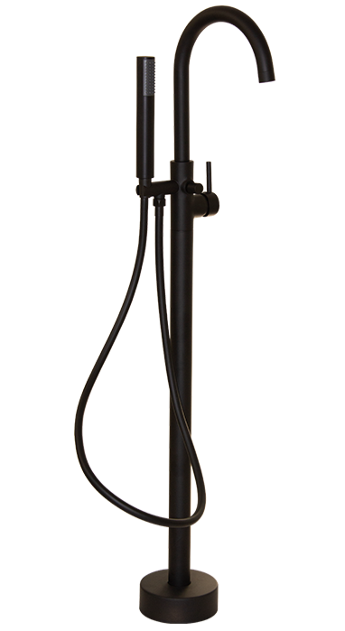 Neo Black Round Black Free Standing Bath Mixer with H/S