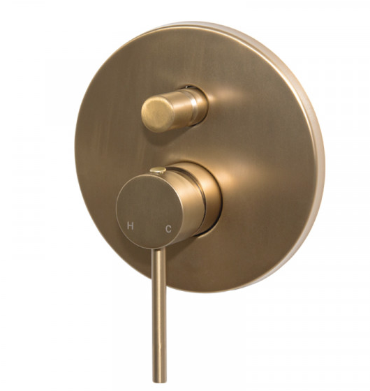 Neo Brushed Brass Concealed Diverter Mixer