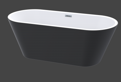MALO ONE PIECE FREE STANDING BATH - MATT BLACK