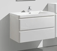 MILAN 900mm -  DOUBLE DRAWER & BASIN WHITE