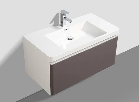 MILAN 900mm -  DOUBLE DRAWER & BASIN GREY & WHITE
