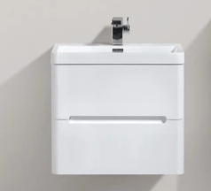 VENICE 600mm -  DOUBLE DRAWER & BASIN WHITE